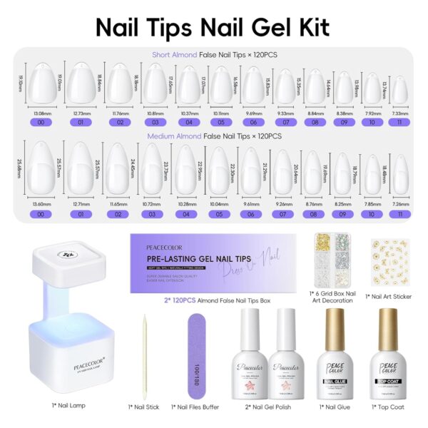 Kit press on en gel + Lampara