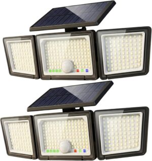 71Pvn2Oq-iL._AC_SL1500_ (2) Luces solares para exteriores, Sensor de movimiento, 2500 lúmenes, 286 luces