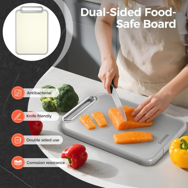 71sdLz6bF9L._AC_SL1500_ Tabla De Picar Profesional Doble Cara Acero Inoxidable 40cm x 28cm