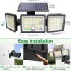 (2) Luces solares para exteriores, Sensor de movimiento, 2500 lúmenes, 286 luces